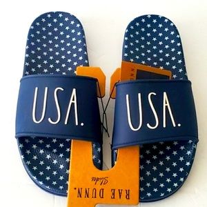 NWOT Women’s Rae Dunn USA Slides